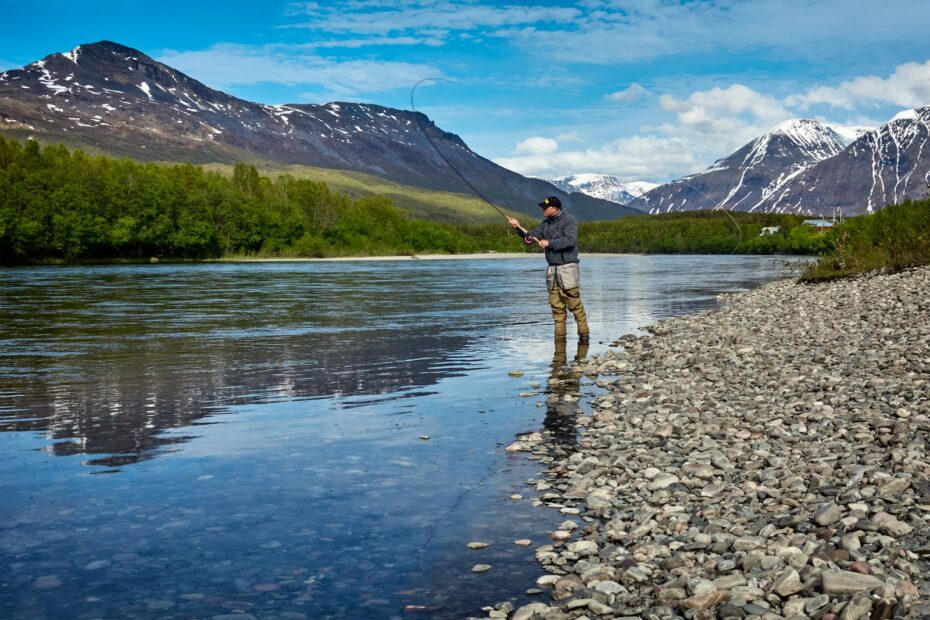 man fishing on the river montana