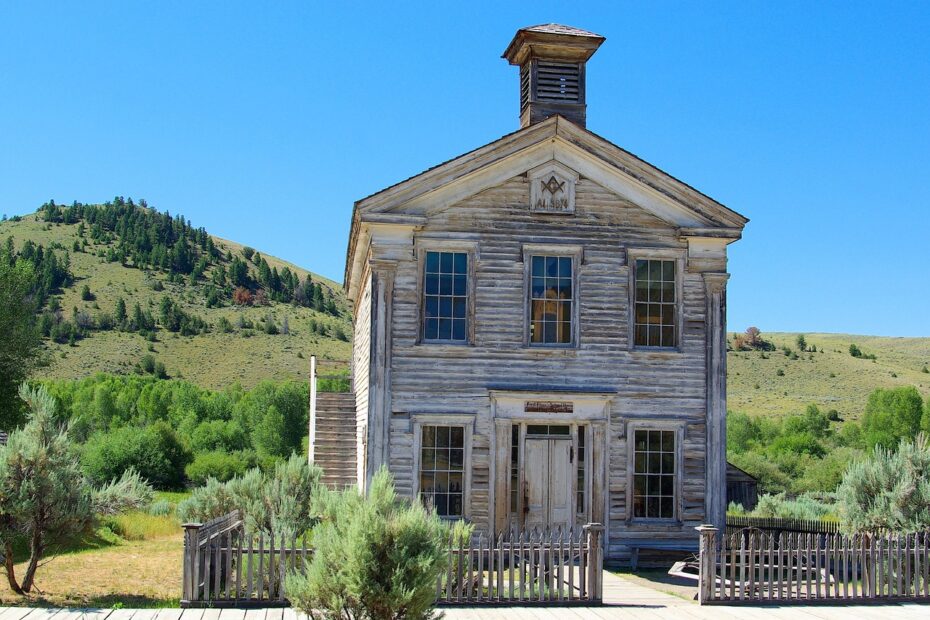 bannack school and masonic lodge, montana, bannack